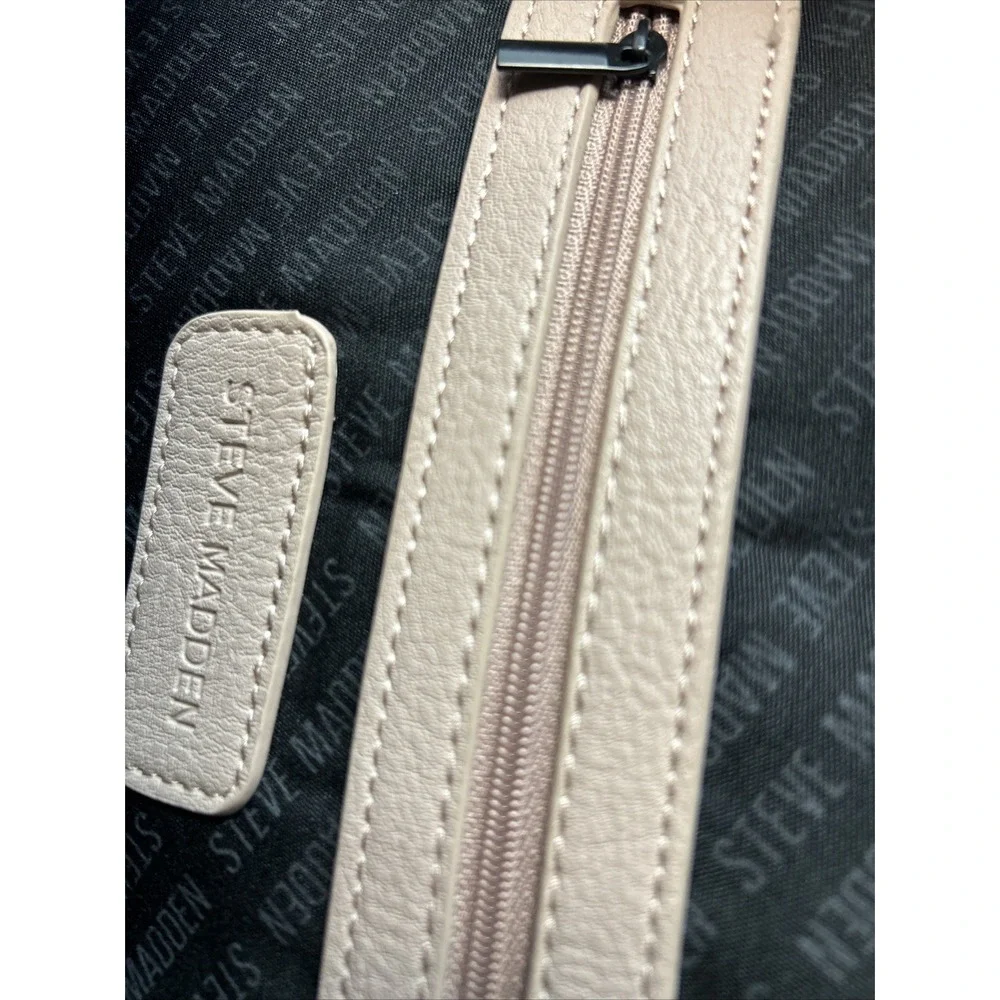 Steve Madden Blush Logo Backpack Faux Leather Zip Closure Women‎
